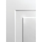 Close-up of the Urban panel profile on a white steel entry door