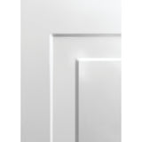 Close-up of the Urban panel profile on a white steel entry door