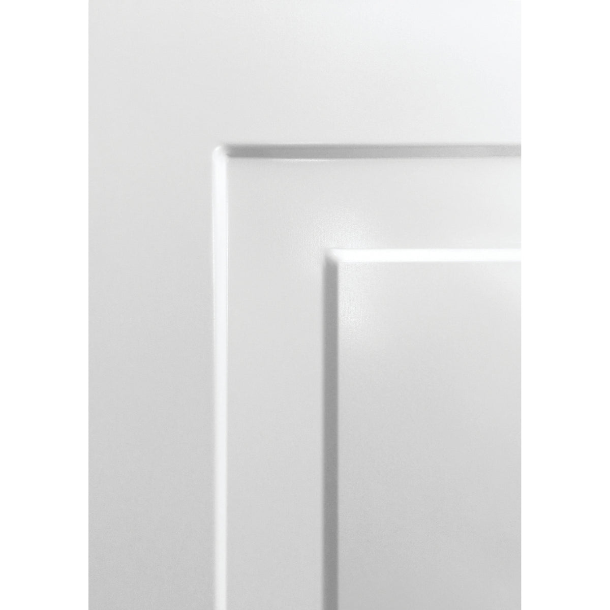 Close-up of the Urban panel profile on a white steel entry door