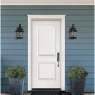 2 Panel Cambertop steel entry door, shown installed