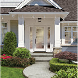 Full lite flush glazed fiberglass entry door with clear glass, shown installed