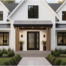 Full lite flush glazed fiberglass entry door with Dexter glass, shown installed