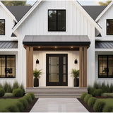 Full lite flush glazed fiberglass entry door with Dexter glass, shown installed