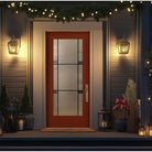 Full lite flush glazed fiberglass entry door with Dexter glass, shown installed