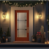 Full lite flush glazed fiberglass entry door with Dexter glass, shown installed