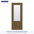 3/4 lite flush glazed Rift Cut fiberglass entry door with clear glass, shown after finishing with Natural Walnut gel stain (simulated color)