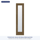 Full lite flush glazed Rift Cut fiberglass entry door with clear glass, shown after finishing with Natural Walnut gel stain (simulated color)