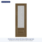 3/4 lite flush glazed Rift Cut fiberglass entry door with Vapor glass, shown after finishing with Natural Walnut gel stain (simulated color)
