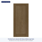 1 Panel Shaker Rift Cut fiberglass entry door, shown after finishing with Natural Walnut gel stain (simulated color)