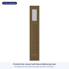 Craftsman flush glazed Rift Cut fiberglass sidelite with Vapor glass, shown after finishing with Natural Walnut gel stain (simulated color)