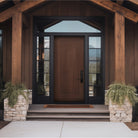 1 Panel Shaker fiberglass entry door, shown installed