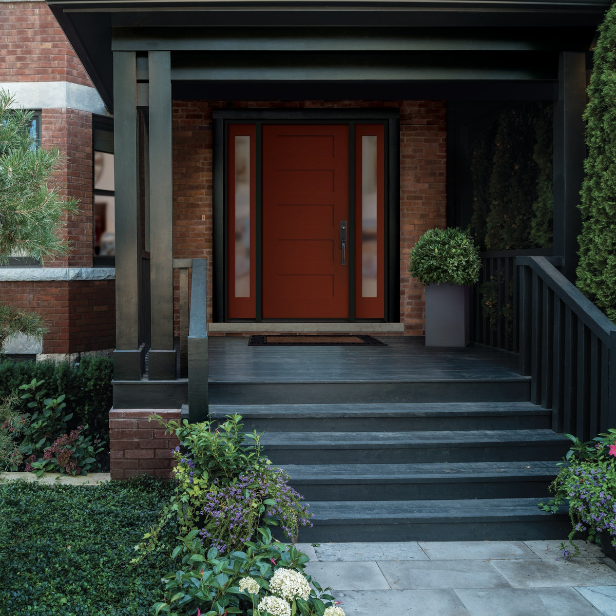 5 Panel Shaker fiberglass entry door, shown installed