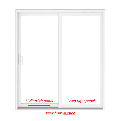 2 Panel Sliding White Patio Door (Raise & Lower Blinds)