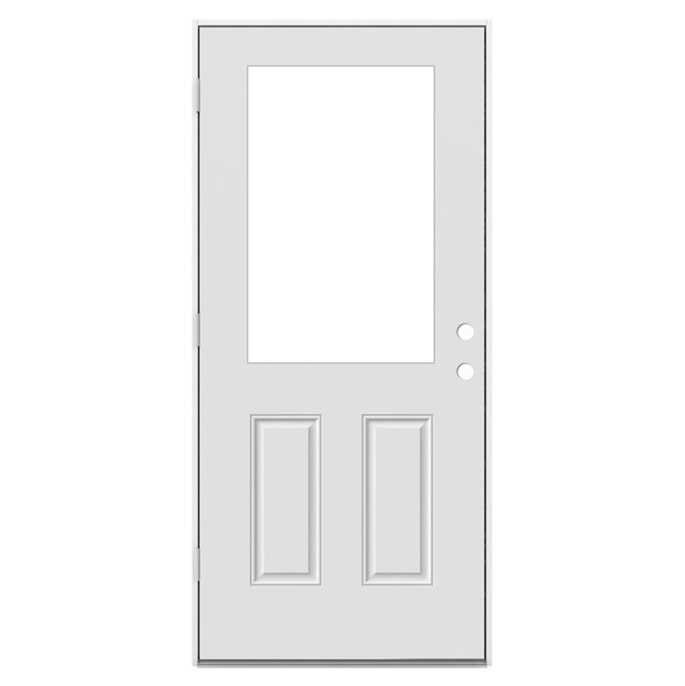 Exterior Outswing Door 34" x 80" OUTSWING Prehung Smooth Fiberglass Entry Door System (6 Pane