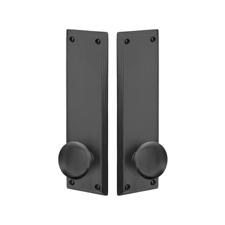 Quincy Sideplate Entry Lockset by Emtek, Flat Black, Providence Knob, Dummy