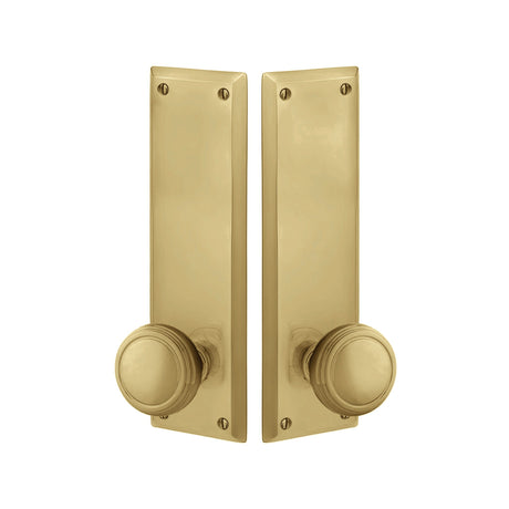 Quincy Sideplate Entry Lockset by Emtek, Antique Brass, Norwich Knob, Dummy