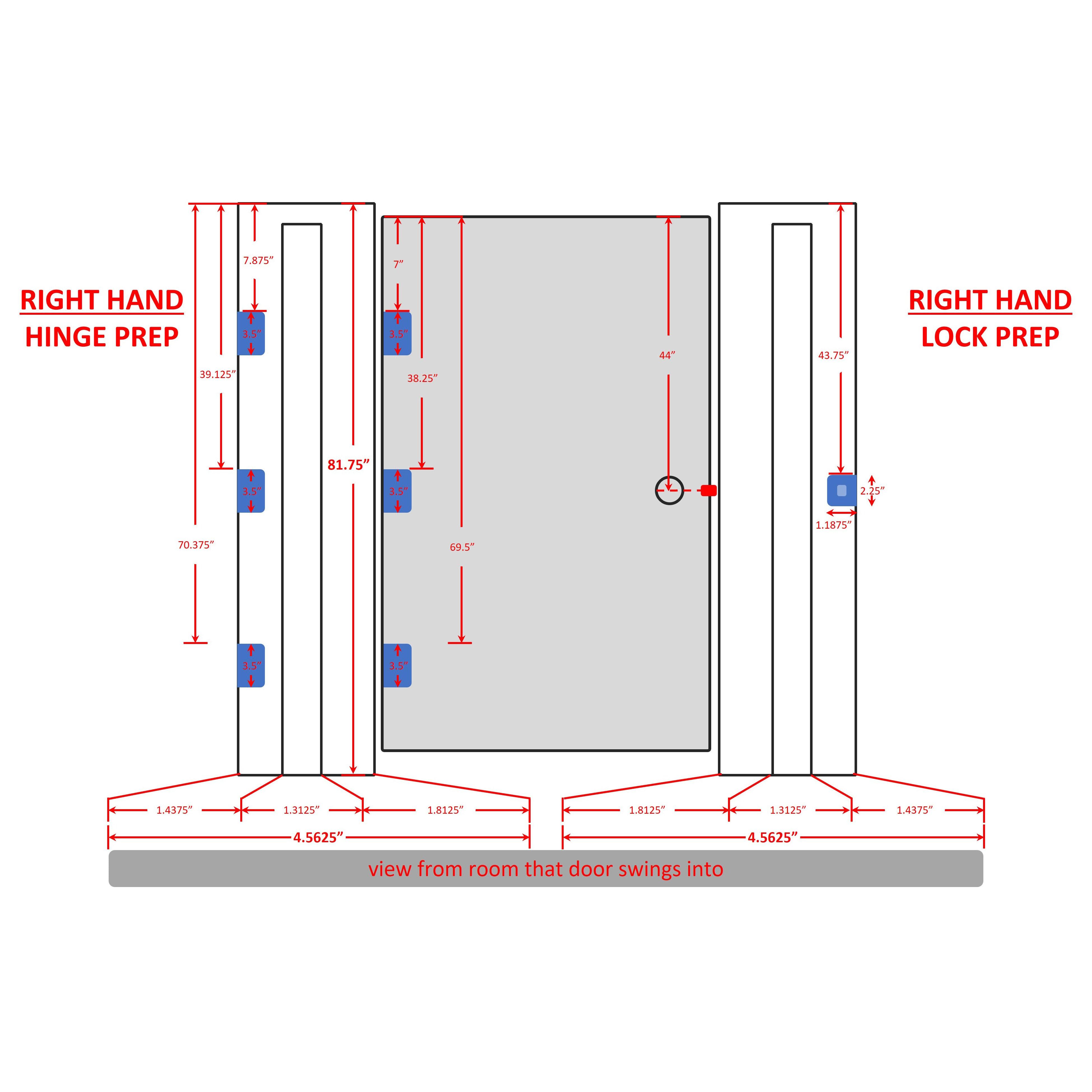 Single Interior Jamb Leg (4-9/16" depth, for 80" tall door) - Pease Doors: The Door Store