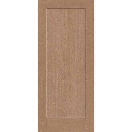 Fiberglass entry door, 1 panel shaker, 34" x 80", tan woodgrain finish