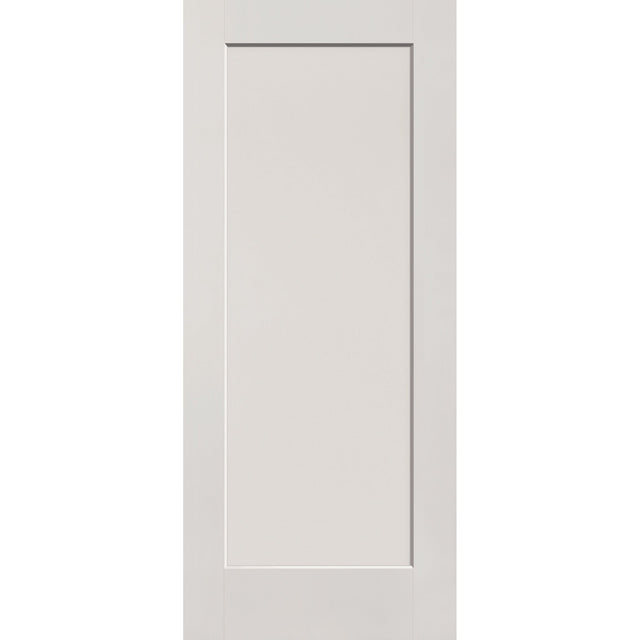 20-minute fire-rated fiberglass entry door, 1 panel shaker, 34" x 80", white satin smooth finish