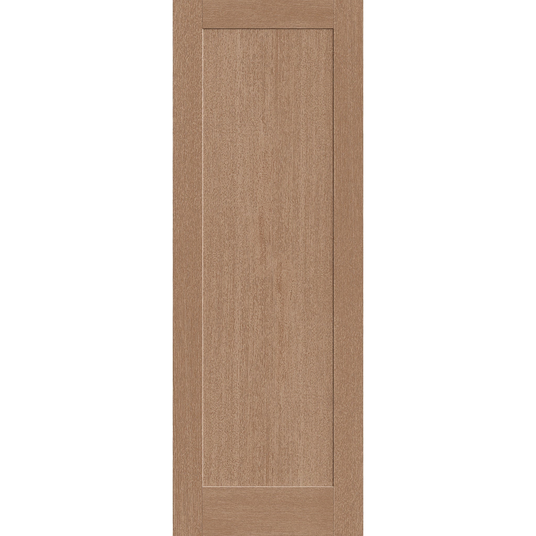 Hurricane-rated fiberglass entry door, 1 panel shaker, 34" x 96", white satin smooth finish