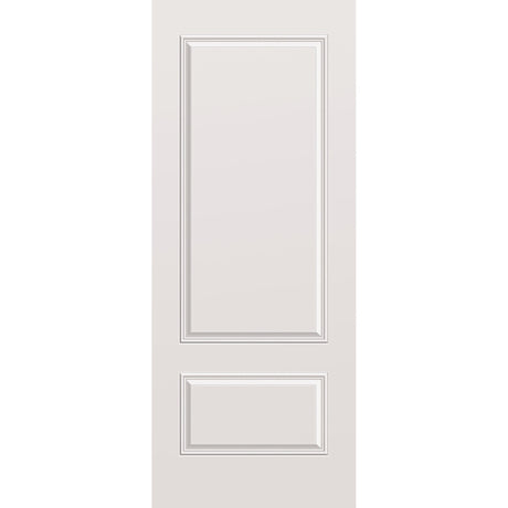 Wood edge steel entry door, 2 panel 3/4, 32" x 80", primed white finish
