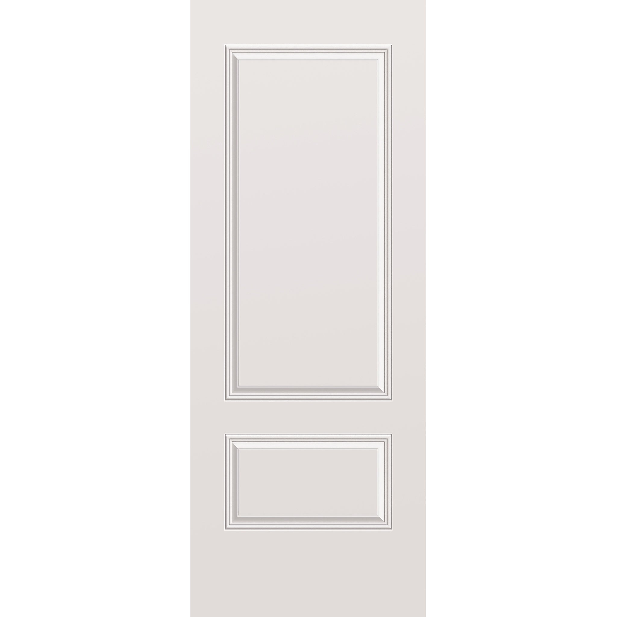 Wood edge steel entry door, 2 panel 3/4, 32" x 84", primed white finish