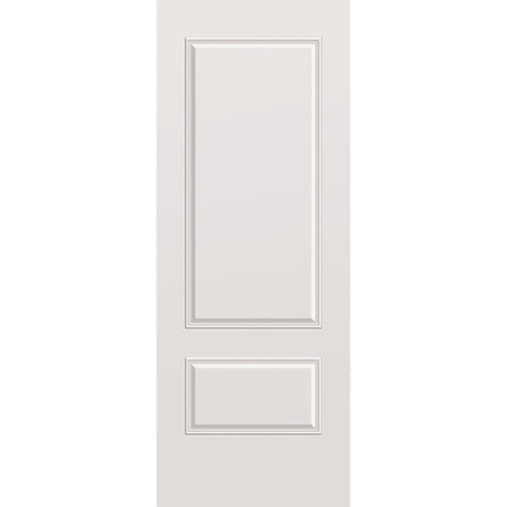 Wood edge steel entry door, 2 panel 3/4, 32" x 84", primed white finish