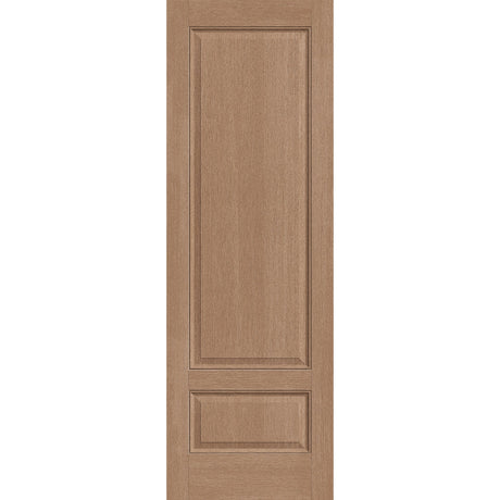 Fiberglass entry door, 2 panel 3/4, 32" x 96", tan woodgrain finish