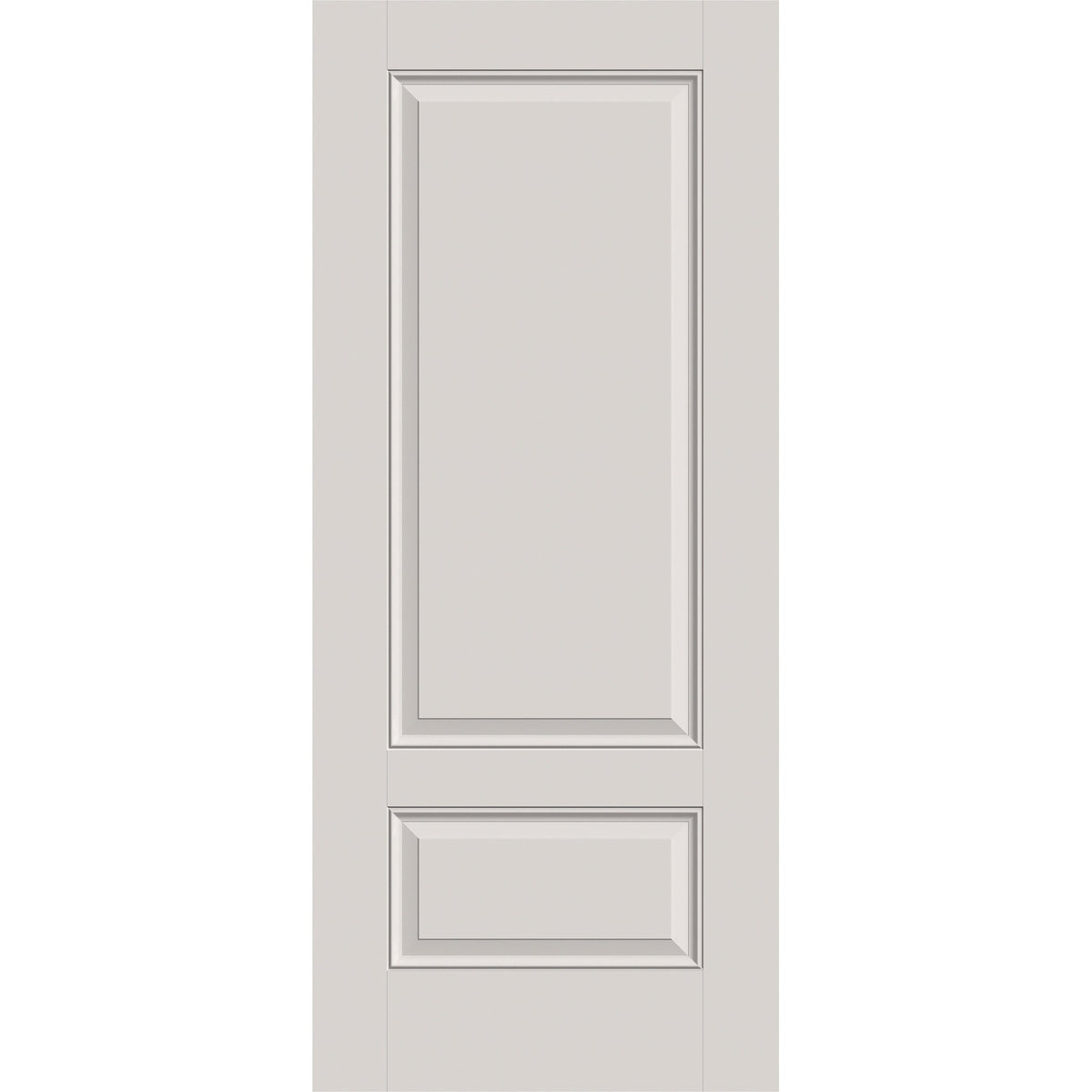 Fiberglass entry door, 2 panel 3/4, 34" x 80", white satin smooth finish