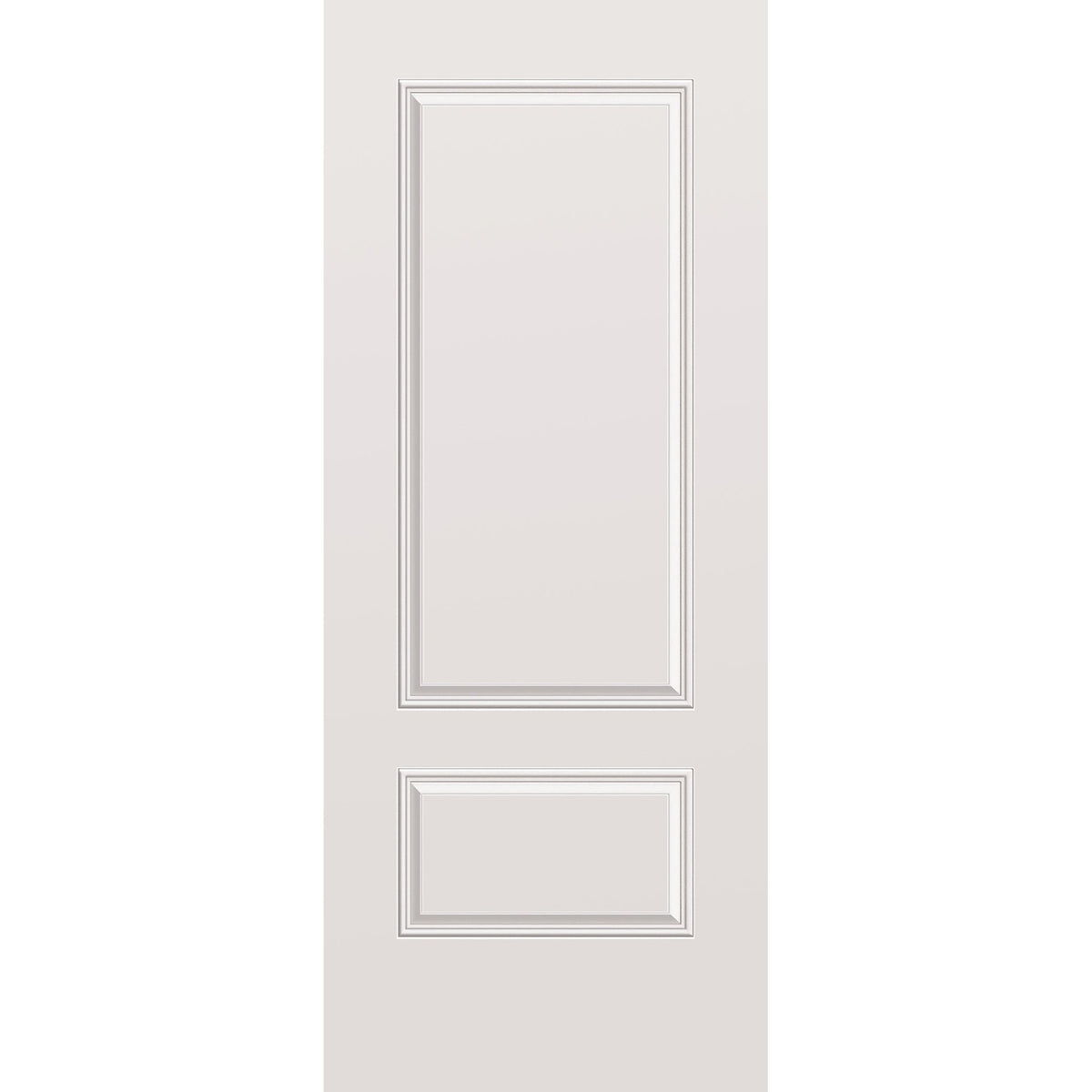 Wood edge steel entry door, 2 panel 3/4, 34" x 84", primed white finish