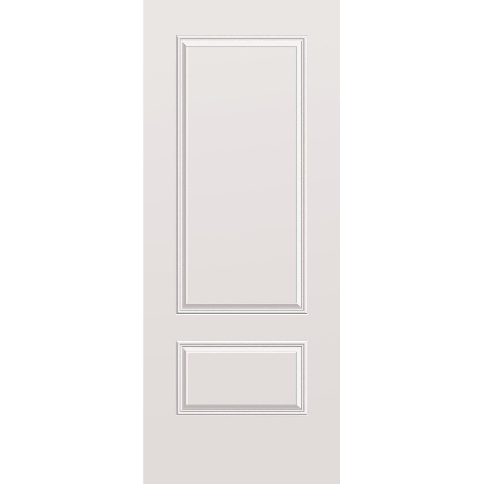 Wood edge steel entry door, 2 panel 3/4, 34" x 84", primed white finish