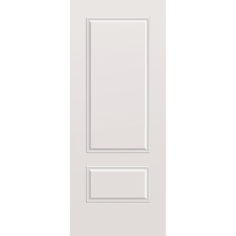 Wood edge steel entry door, 2 panel 3/4, 34" x 84", primed white finish