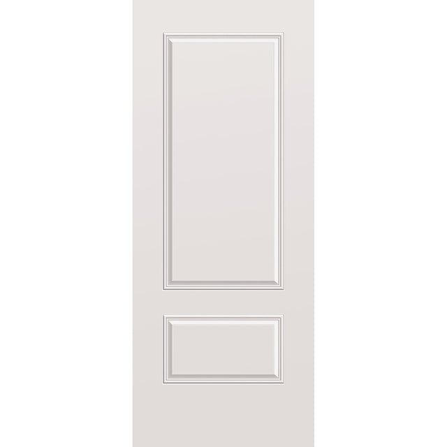 Wood edge steel entry door, 2 panel 3/4, 34" x 84", primed white finish