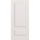 Wood edge steel entry door, 2 panel 3/4, 36" x 80", primed white finish