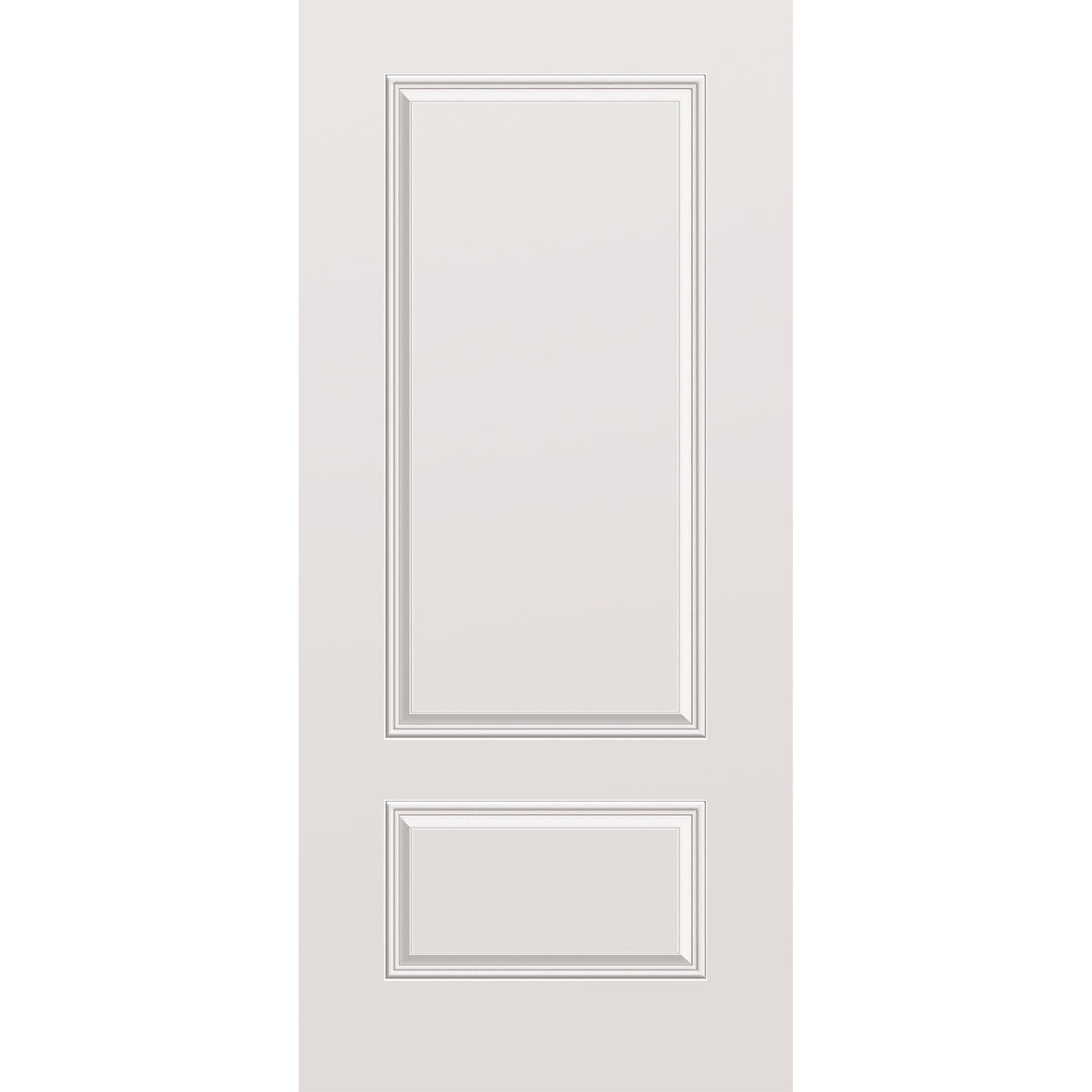 Wood edge steel entry door, 2 panel 3/4, 36" x 80", primed white finish