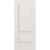 Wood edge steel entry door, 2 panel 3/4, 36" x 84", primed white finish