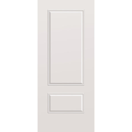 Wood edge steel entry door, 2 panel 3/4, 36" x 84", primed white finish