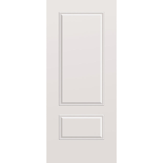 Wood edge steel entry door, 2 panel 3/4, 36" x 84", primed white finish