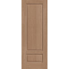 Hurricane-rated fiberglass entry door, 2 panel 3/4, 36" x 96", tan woodgrain finish