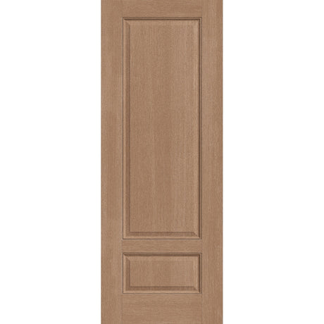 Fiberglass entry door, 2 panel 3/4, 36" x 96", tan woodgrain finish