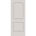 20-minute fire-rated fiberglass entry door, 2 panel cambertop, 32" x 80", white satin smooth finish