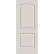 Fiberglass entry door, 2 panel cambertop, 32" x 80", white satin smooth finish