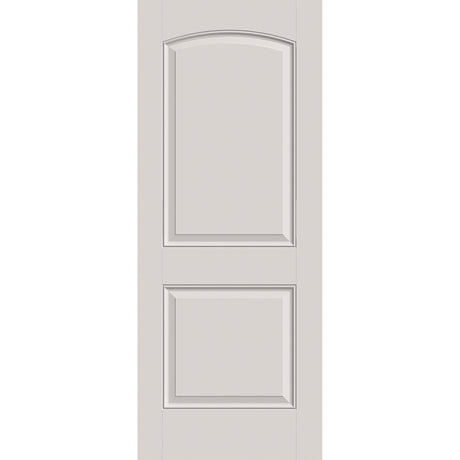 Fiberglass entry door, 2 panel cambertop, 32" x 80", white satin smooth finish