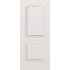 Steel edge entry door, 2 panel cambertop, 34" x 80", primed white finish