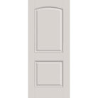 Fiberglass entry door, 2 panel cambertop, 34" x 80", white satin smooth finish