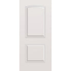 Wood edge steel entry door, 2 panel cambertop, 36" x 80", primed white finish