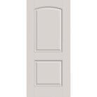 20-minute fire-rated fiberglass entry door, 2 panel cambertop, 36" x 80", white satin smooth finish