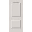 Fiberglass entry door, 2 panel cambertop, 36" x 80", white satin smooth finish