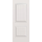 Steel edge entry door, 2 panel cambertop plank, 32" x 80", primed white finish
