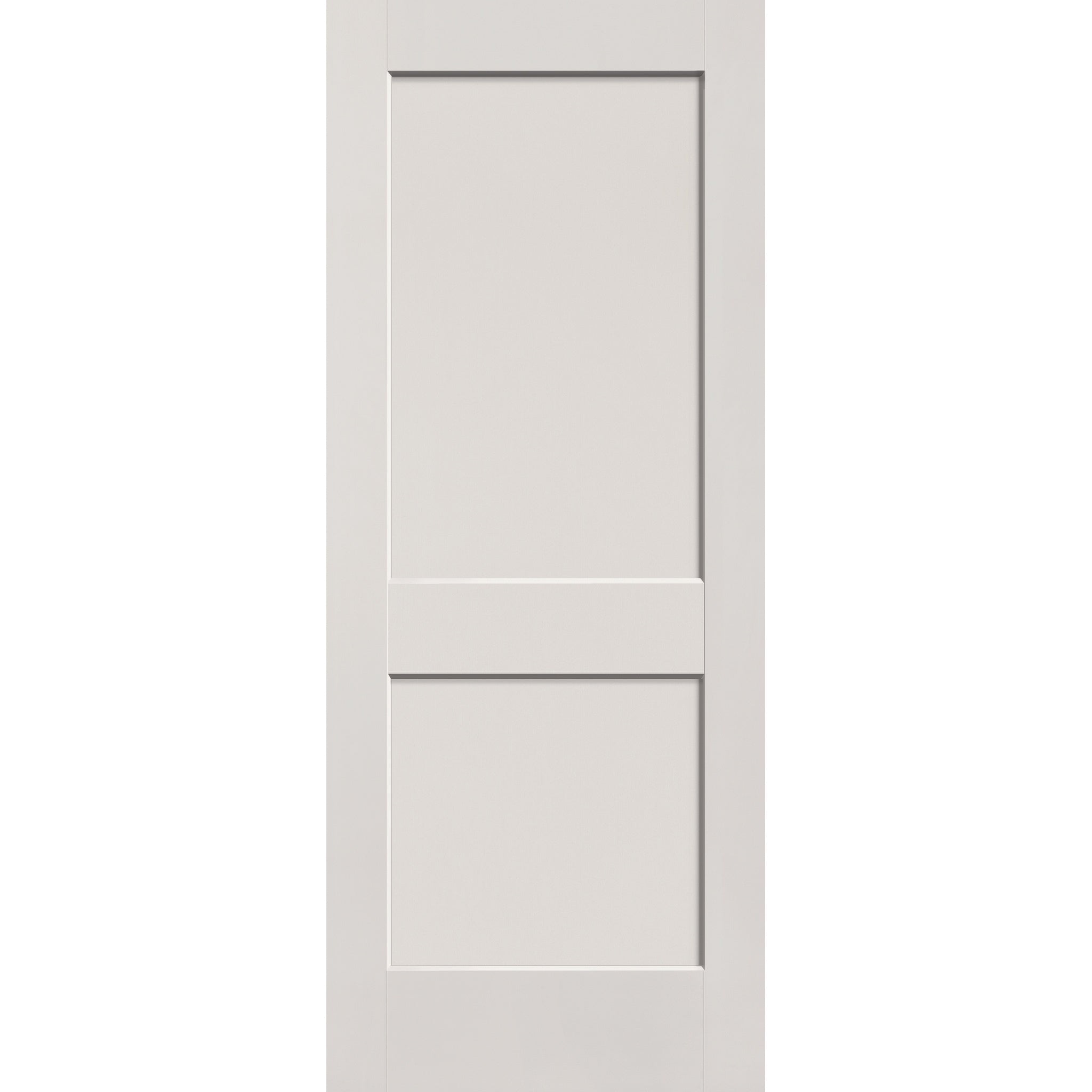 20-minute fire-rated fiberglass entry door, 2 panel shaker, 32" x 80", white satin smooth finish